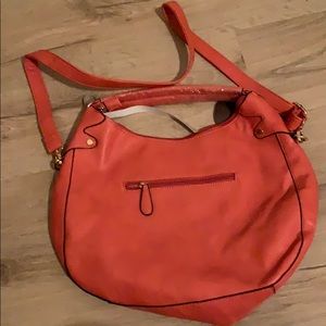Joy Susan NWT Vegan Convertible Hobo Bag, Salmon